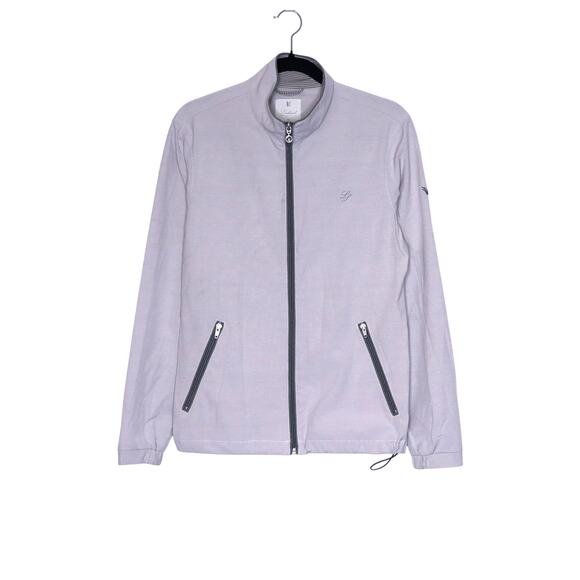 LINKSOUL Chalk Full-Zip Windbreaker Jacket Gray Long Sleeves Golf Women's M - Picture 1 of 11